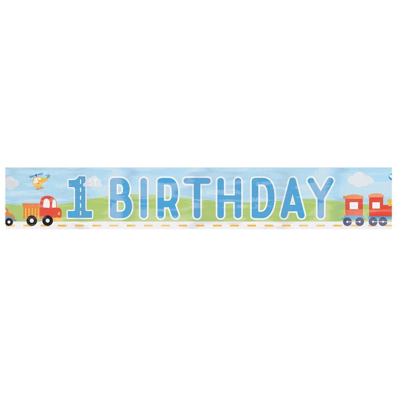 On the Road 1st Birthday Foil Banner
