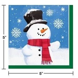 Smiling Snowmen Beverage Napkin