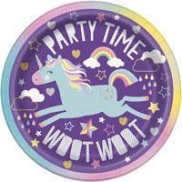 Unicorn Round 7 Dessert Plates  8ct"
