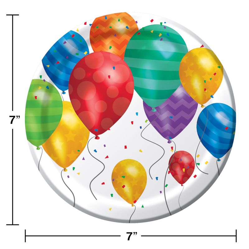 BALLOON BLAST LUNCHEON PLATE 8CT
