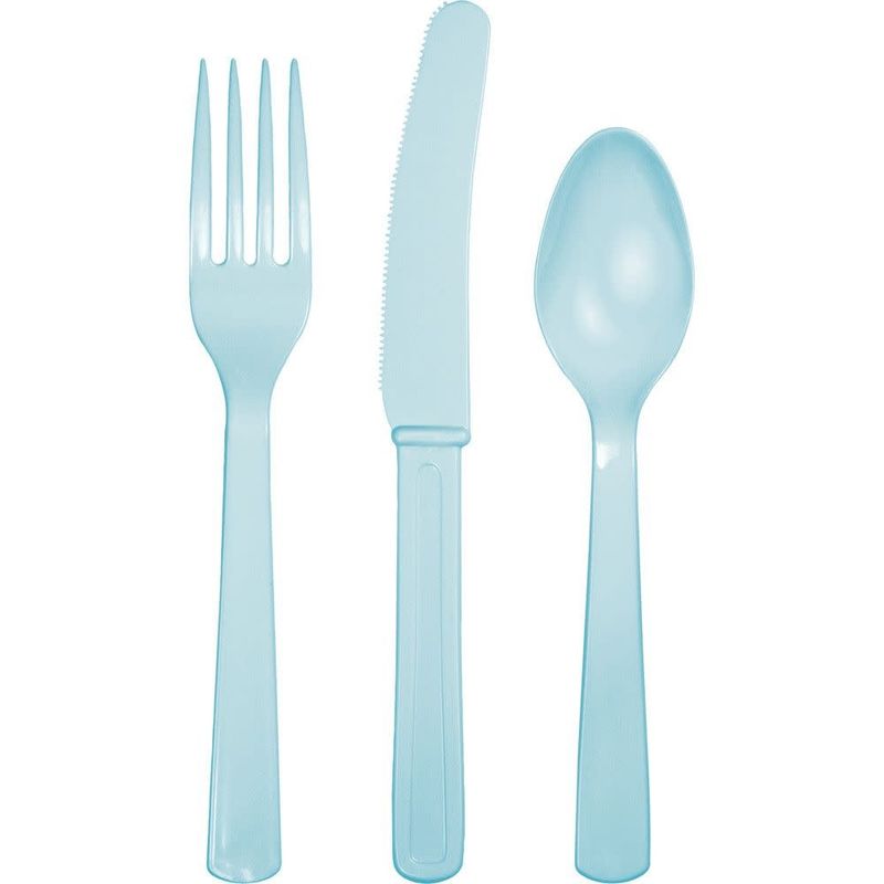 PASTEL BLUE ASSORTED CUTTERY 24CT