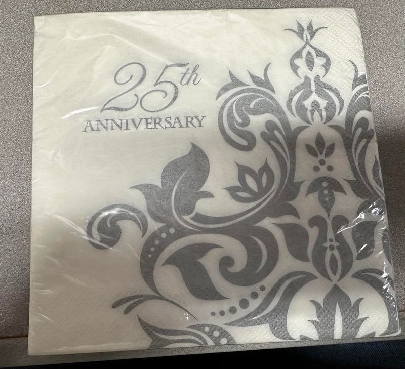 25TH anniversary Luncheon Napkin 36ct