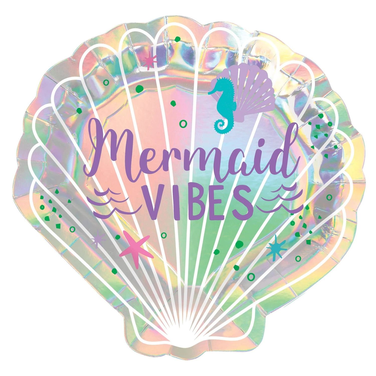 Shimmering Mermaids 7" Shell Shaped Iridescent Plate