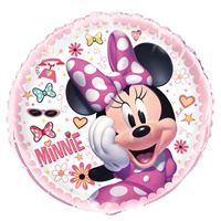 Disney Iconic Minnie Mouse Round Foil Balloon 18  W/ HELIUM