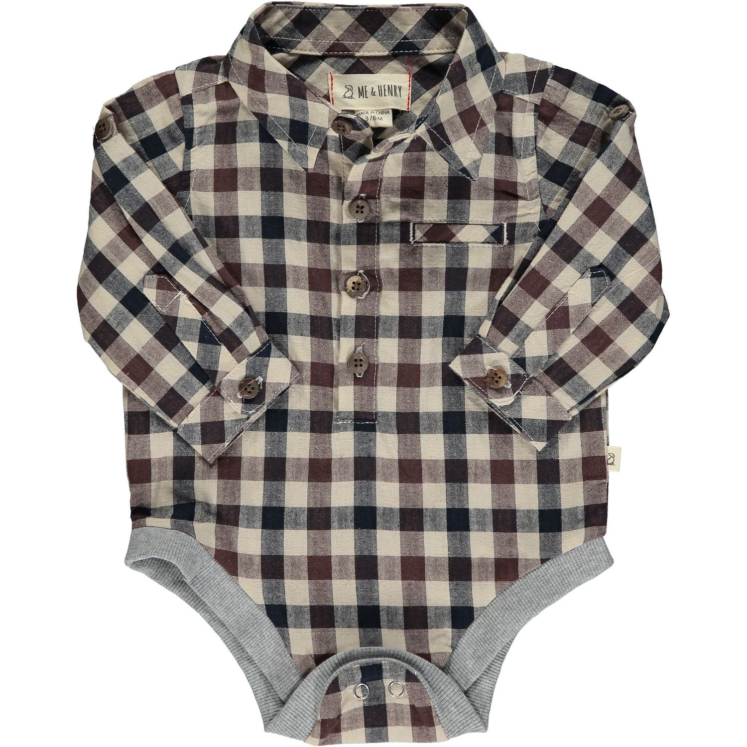 Me &amp; Henry - Jasper Woven Onesie
