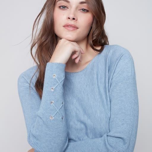 Charlie B - Cuff Lace-up Detail Sweater
