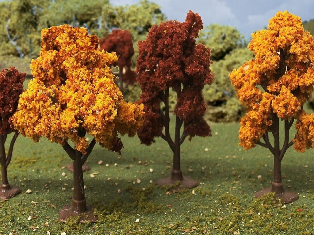 jtt autumn deciduous 2&quot; - 2.25&quot; trees 4pc ho