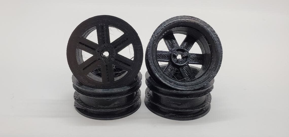 1.1 Wheels for Kyosho Mini-z 4x4 4-runner Jimny NO ADAPTERS Flat 6 Spoke PLA      1.1 Wheels for Kyosho Mini-z 4x4 4-runner Jimny NO ADAPTERS image 0     1.1 Wheels for Kyosho Mini-z 4x4 4-runner Jimn