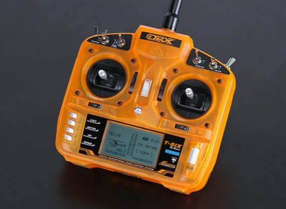 OrangeRx T-SIX 2.4GHz DSM2 Compatible 6CH Transmitter w/10 Model Memory and 3-Pos Switch (Mode 2)Used