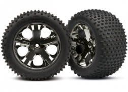 Tires &amp; wheels, assembled, glued (2.8&quot;) (All-Star black chrome wheels, Alias® tires, foam inserts) (rear) (2) (TSM rated)