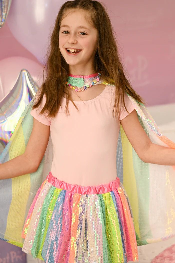 Stripy Sequins Skirt Sz 4-6