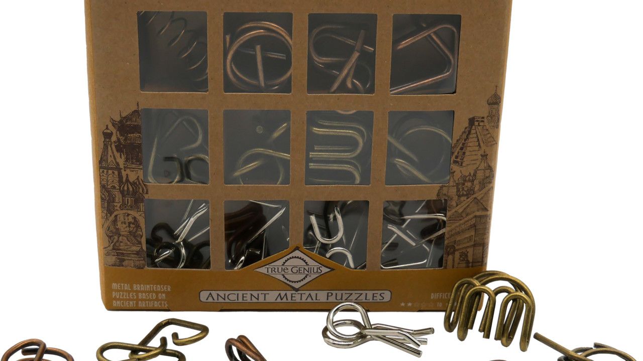 True Genius Ancient Metal Puzzles - 12 pc