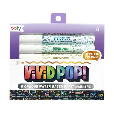 Vivid Pop! 8 Water Based Paint Markers - Metallic