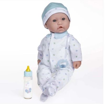 La Baby Soft Body Baby Doll w/ Pacifier &amp; Bottle - Blue