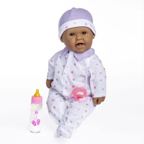 La Baby Soft Body Baby Doll w/ Pacifier &amp; Bottle - Purple