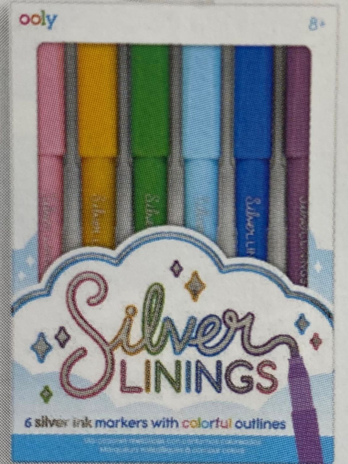 Silver Linings - Silver Ink Markers with Outlines - Set of 6
