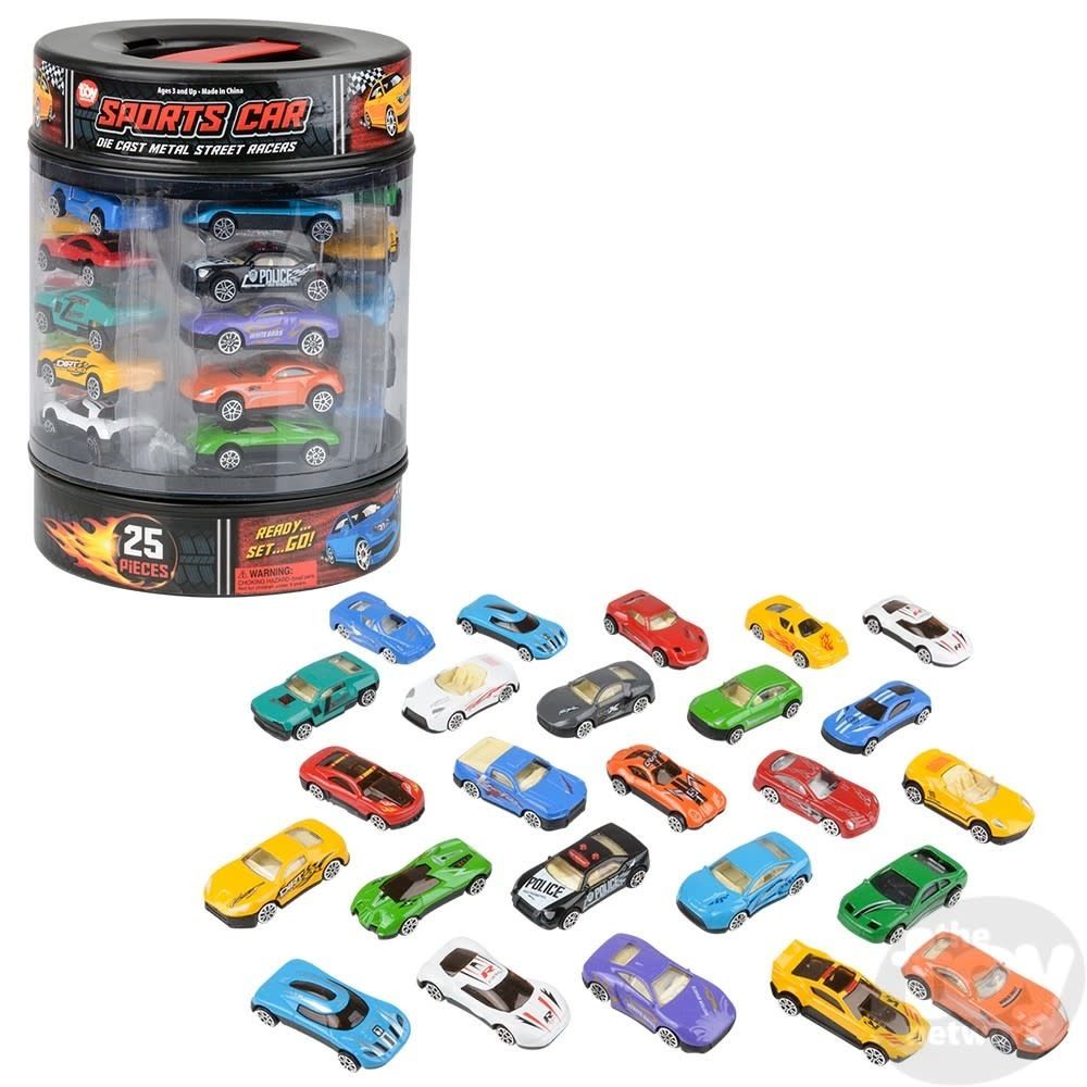 Die-Cast Car Set In Tire Carrying Tub - 25 pc