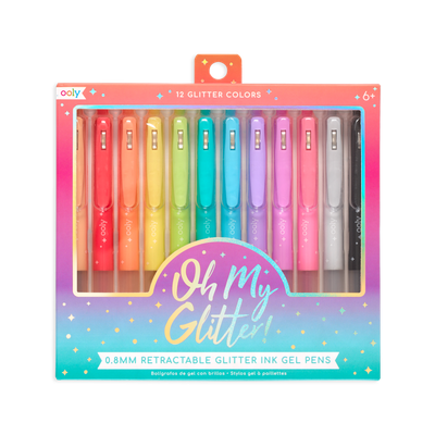 Oh My Glitter! Retractable Glitter Gel Pens - Set of 12