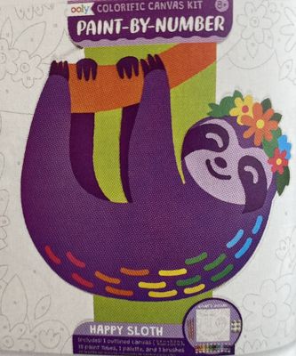 Colorific Canvas Kit Paint by Number - Happy Sloth Colorific Canvas Kit Paint by Number - Happy Sloth