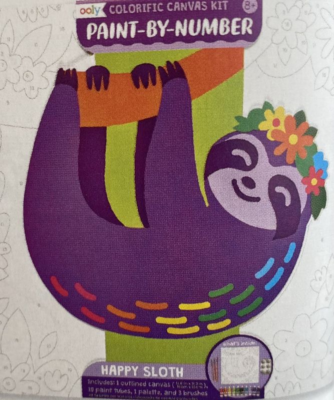 Colorific Canvas Kit Paint by Number - Happy Sloth