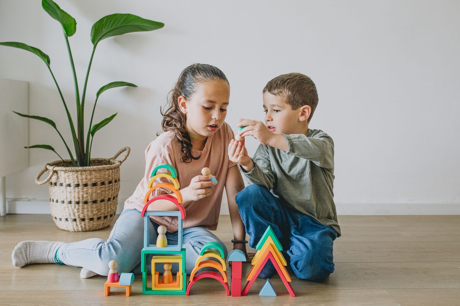 Rainbow Wooden Block Set