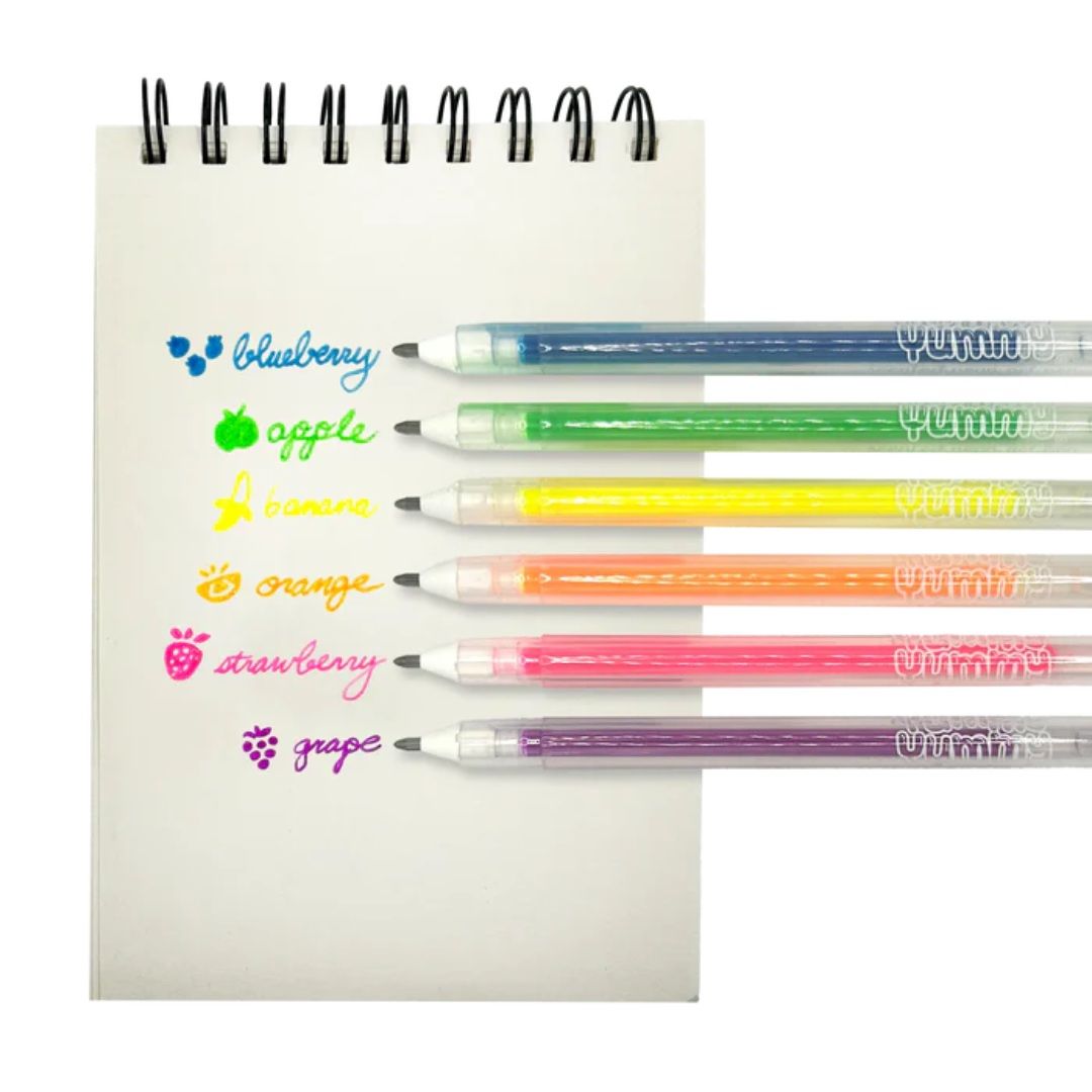 Yummy Yummy Scented Neon Gel Pens - 6pk