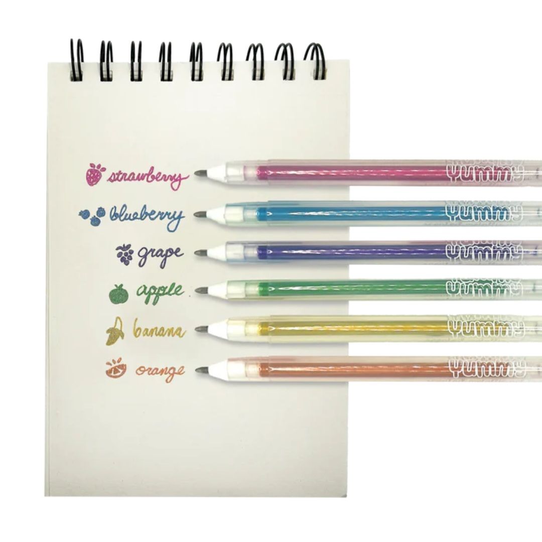 Yummy Yummy Scented Metallic Gel Pens - 6pk