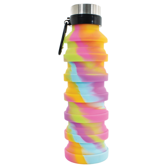 Tie Dye Silicone Collapsible Water Bottle