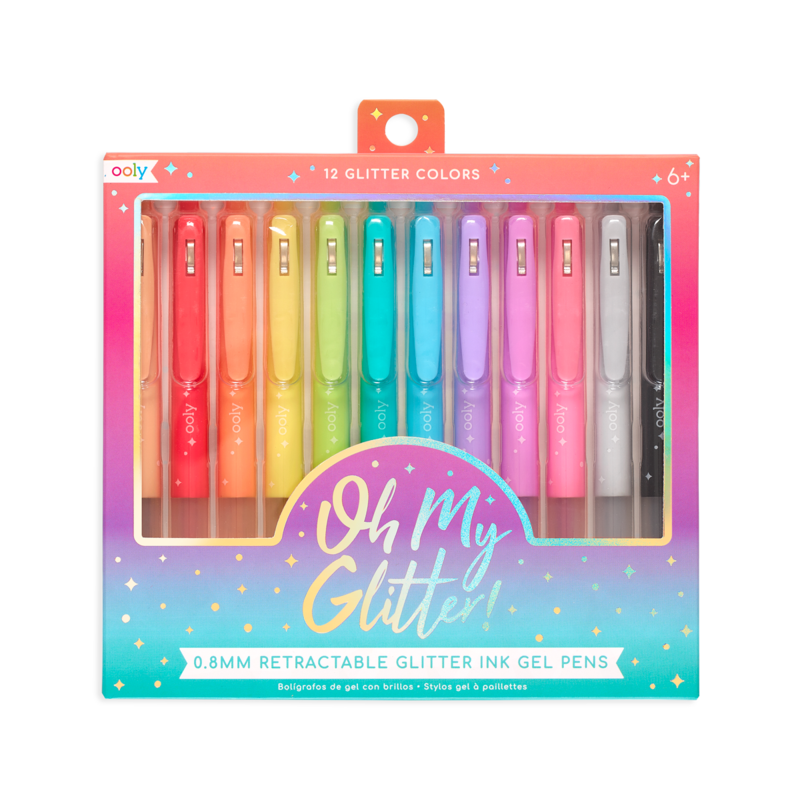 Oh My Glitter! Retractable Glitter Gel Pens - Set of 12