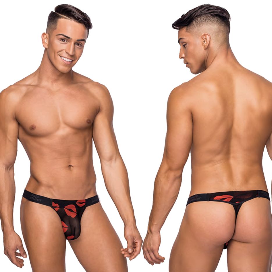 Kiss Me Stretch Mesh Micro Thong, Size: Small/ Medium