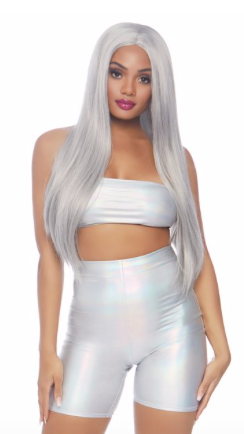 Holographic Spandex Bandeau and Bike Shorts Small/ Medium or Medium/Large