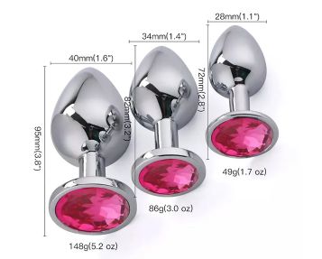 **MagicBator 3-Piece Metal Plug Set Misc. Colors