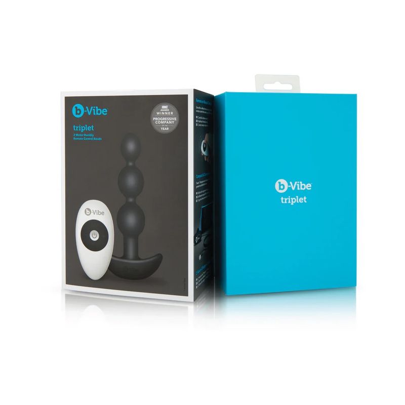 b Vibe Triplet Anal Beads Black