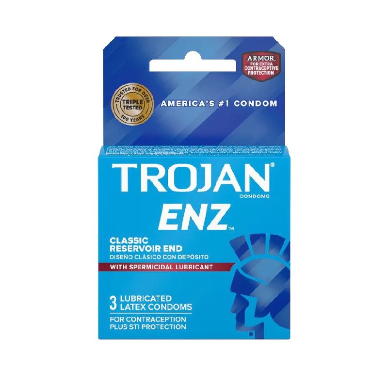 Trojan Condoms Enz Spermicidal 3pk
