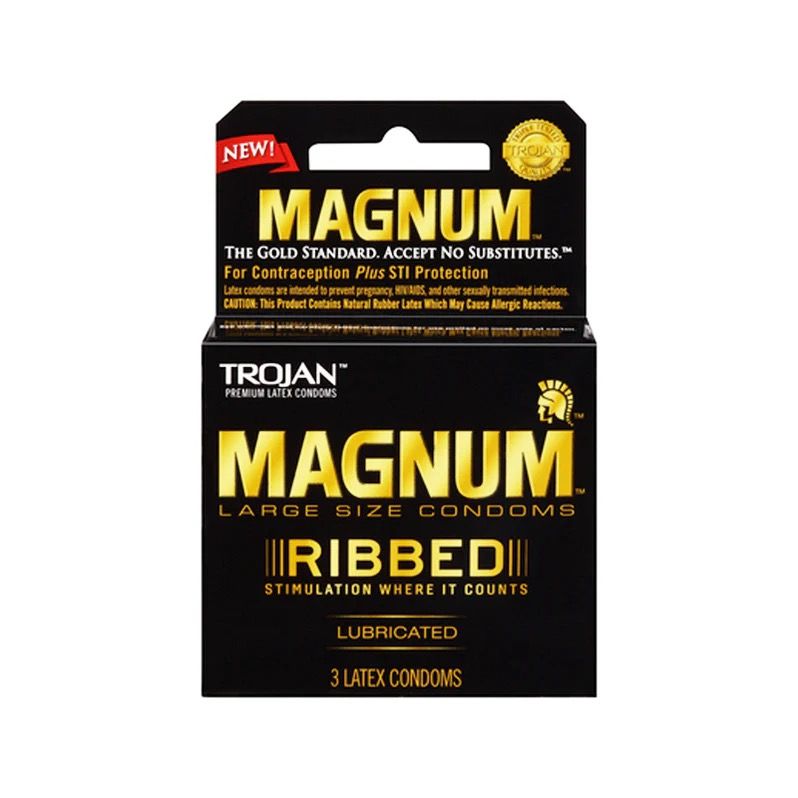 Trojan Condoms Magnum Ribbed 3pk