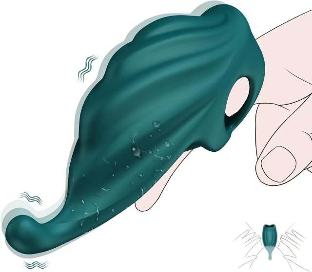 Finger Sleeve Vibrator Dark Green