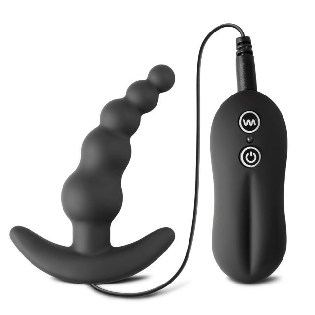 Beads Style Vibrating Anal Plug-Black