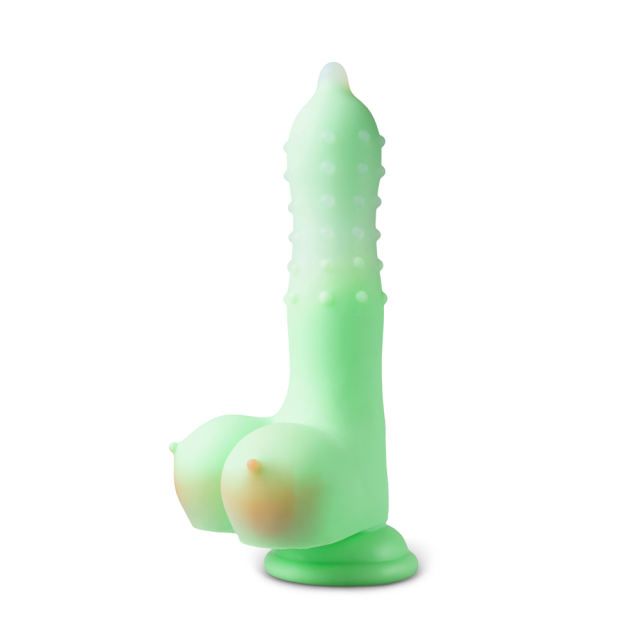MagicBator Green Alien Breast Dildo with Suction Cup