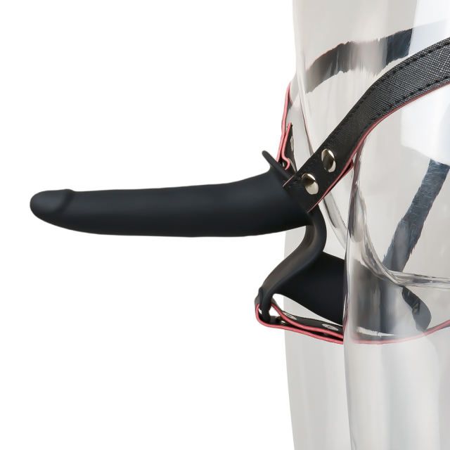 MagicBator Strap On with Double Silicone Dildos Black