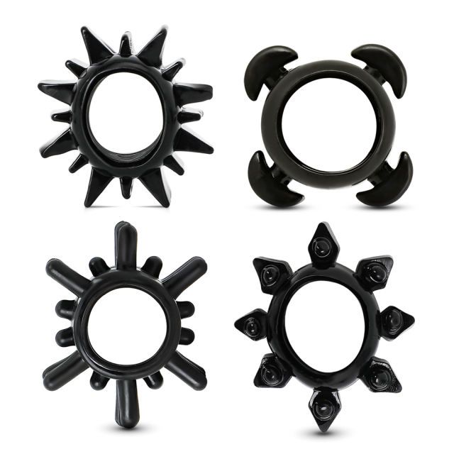 MagicBator Black Cock Ring Single (1 of 4, Assorted Varieties)