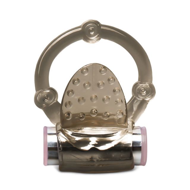 MagicBator Tongue Vibrating Cock Ring Clear Black