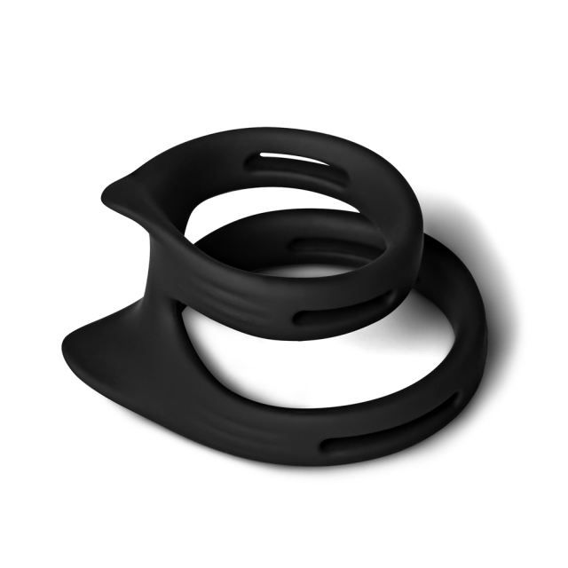 MagicBator Black Color Silicone Dual Penis Rings