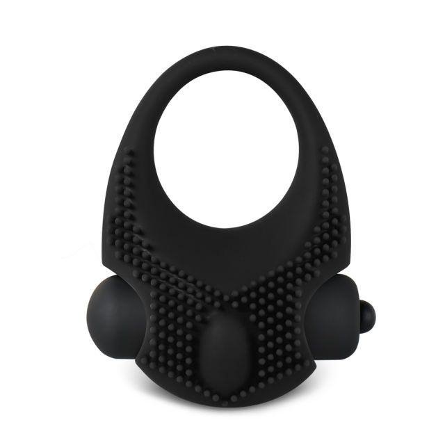 MagicBator Textured Vibrating Black Cockring