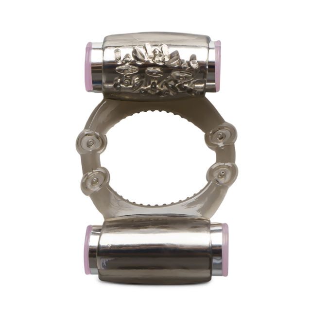 MagicBator Clear Black Dual Vibrators Cock Ring