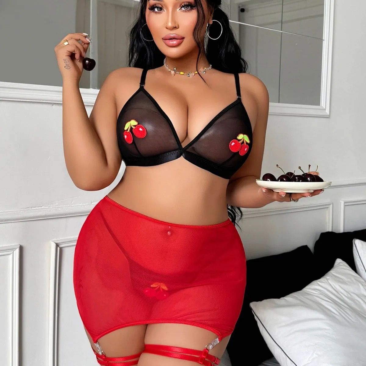 Cherry Lingerie Set-1XL