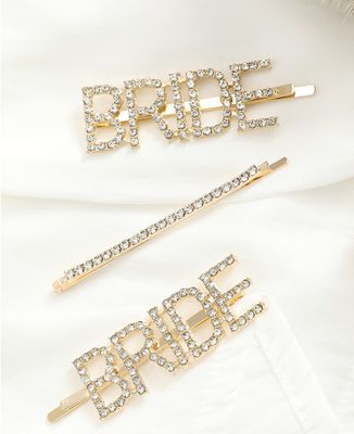 Babylon Rhinestone Gold  Bride Hairclip Set — Midnight Edition