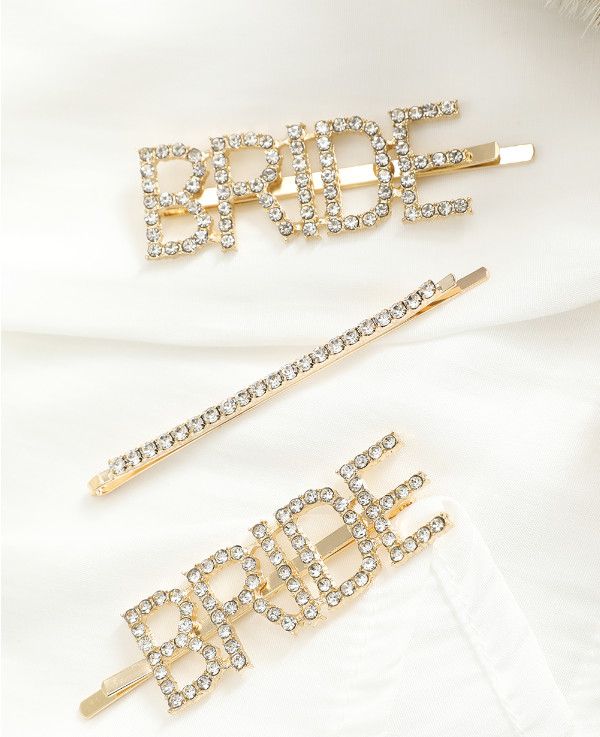 Babylon Rhinestone Gold  Bride Hairclip Set — Midnight Edition