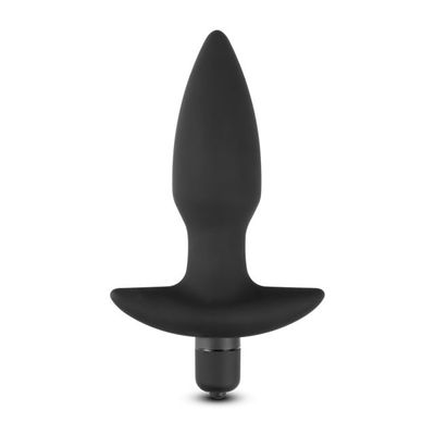 Black Silicone Vibrating Anal Plug — Midnight Edition