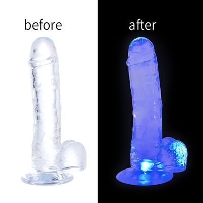 Clear Light-Up Dildo 7.29''  (No Vibration) — Glow Classic
