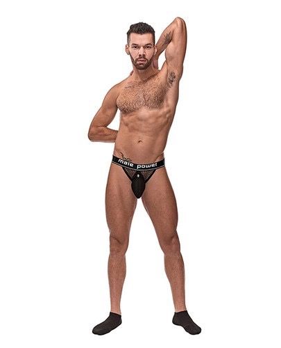 Cock Pit Fishnet Cock Ring Jock Black Large/ Extra Large — Silk Select
